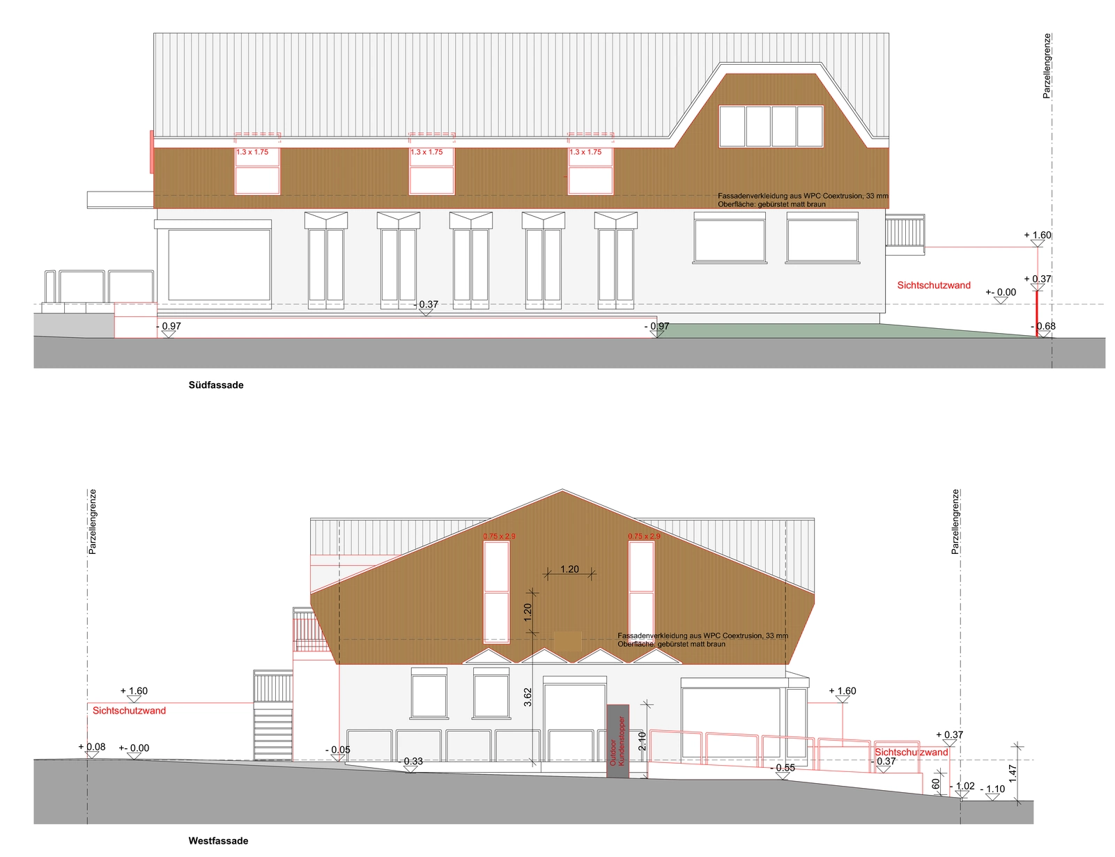 South / West Elevations