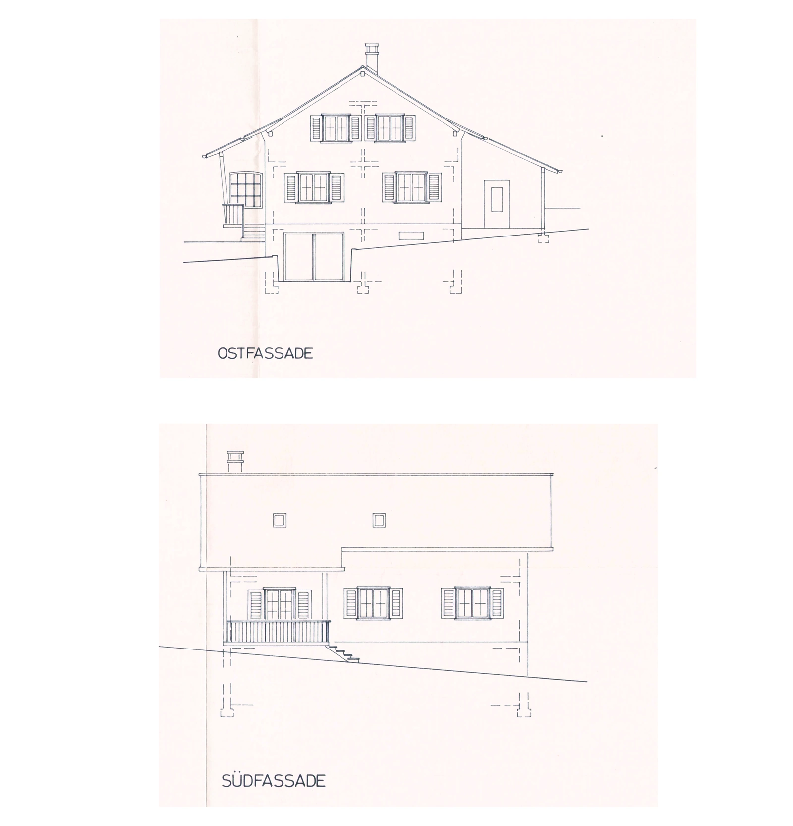 East / South Elevations: Original 1995 drawing