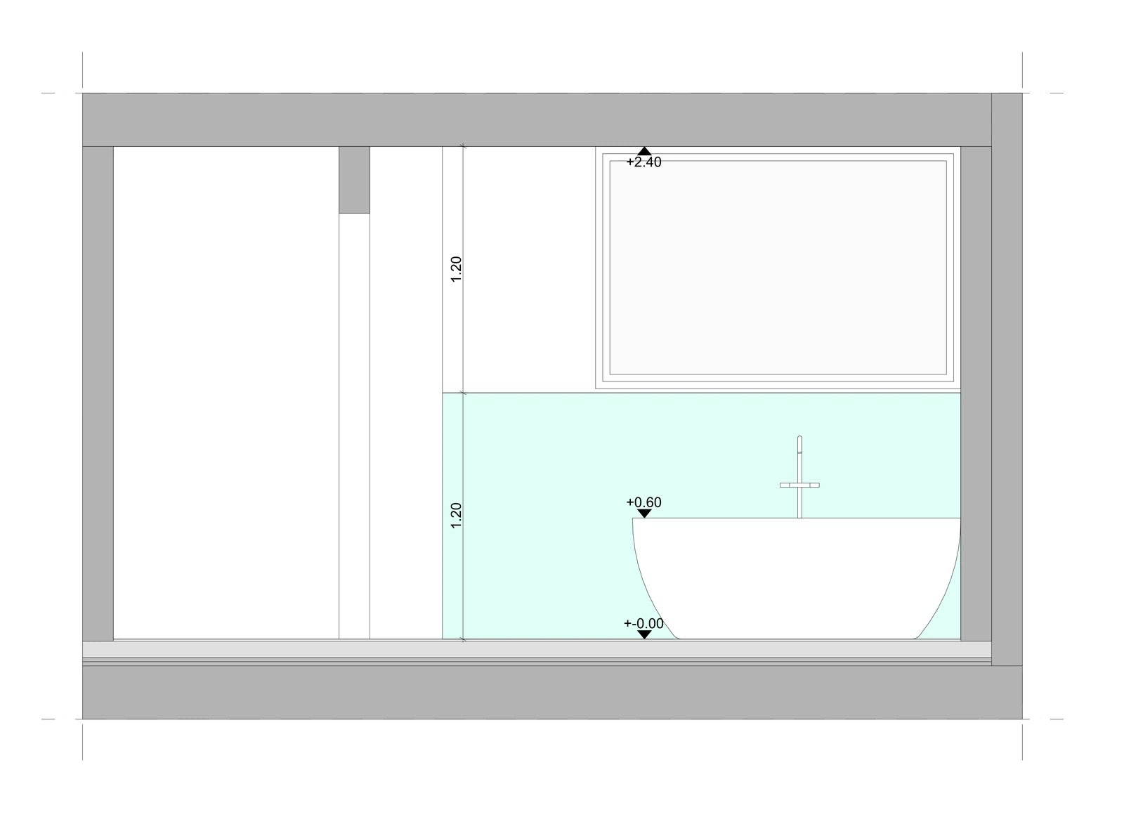 Upper Floor — Bathroom — Elevation A